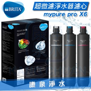 德國 BRITA mypure pro X6 超濾專業級四階段過濾系統/淨水器 - 專用替換濾心組【硬水軟化型】